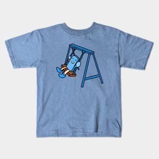 Funny cartoon play swing Kids T-Shirt